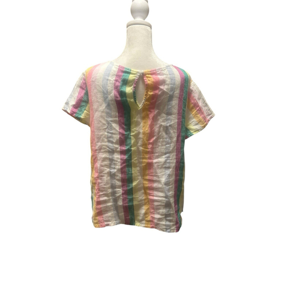 C&C California Women’s Short Sleeve Striped Blouse. Size M. - Picture 2 of 3